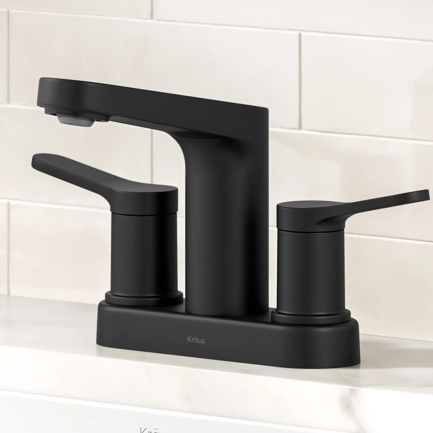 Indy 2-Handle 4-inch Centerset Bathroom Faucet in Matte Black 4" Center Set