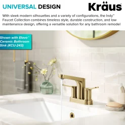 Clearance Indy 2-Handle 4-inch Centerset Bathroom Faucet in Spot-Free Brushed Brass 4