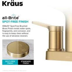 Clearance Indy 2-Handle 4-inch Centerset Bathroom Faucet in Spot-Free Brushed Brass 4