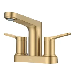 Clearance Indy 2-Handle 4-inch Centerset Bathroom Faucet in Spot-Free Brushed Brass 4
