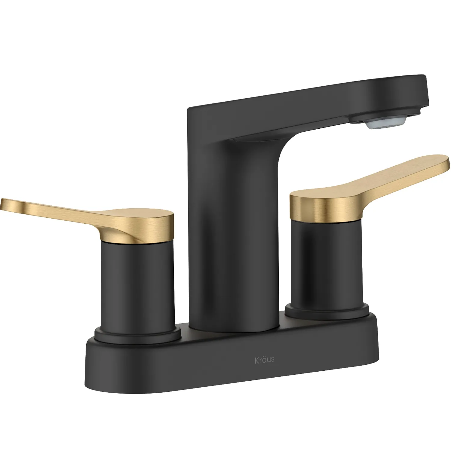 Sale Indy 2-Handle 4-inch Centerset Bathroom Faucet in Matte Black with Brushed Brass 4" Center Set