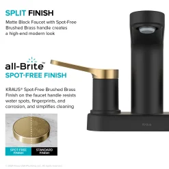 Sale Indy 2-Handle 4-inch Centerset Bathroom Faucet in Matte Black with Brushed Brass 4
