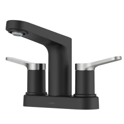 Best Indy 2-Handle 4-inch Centerset Bathroom Faucet in Matte Black with Brushed Nickel 4