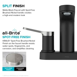 Best Indy 2-Handle 4-inch Centerset Bathroom Faucet in Matte Black with Brushed Nickel 4