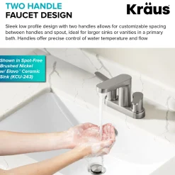 Best Indy 2-Handle 4-inch Centerset Bathroom Faucet in Matte Black with Brushed Nickel 4