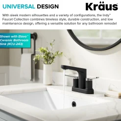 Best Indy 2-Handle 4-inch Centerset Bathroom Faucet in Matte Black with Brushed Nickel 4