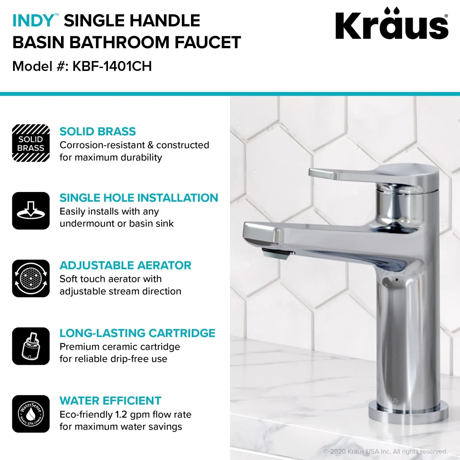 Discount Indy Single Handle Bathroom Faucet in Chrome Single Hole