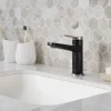 Discount Indy Single Handle Bathroom Faucet in Spot Free Stainless Steel/Matte Black Single Hole