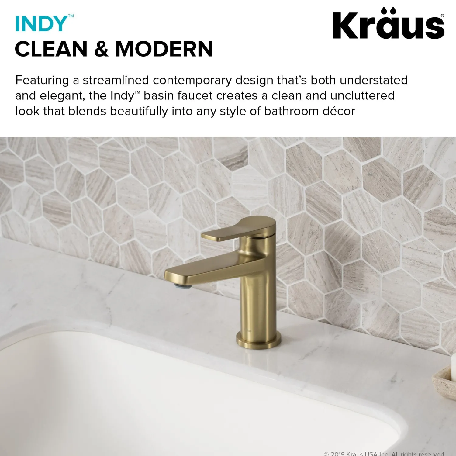 Indy Single Handle Bathroom Faucet with Matching Pop-Up Drain in Brushed Gold Single Hole