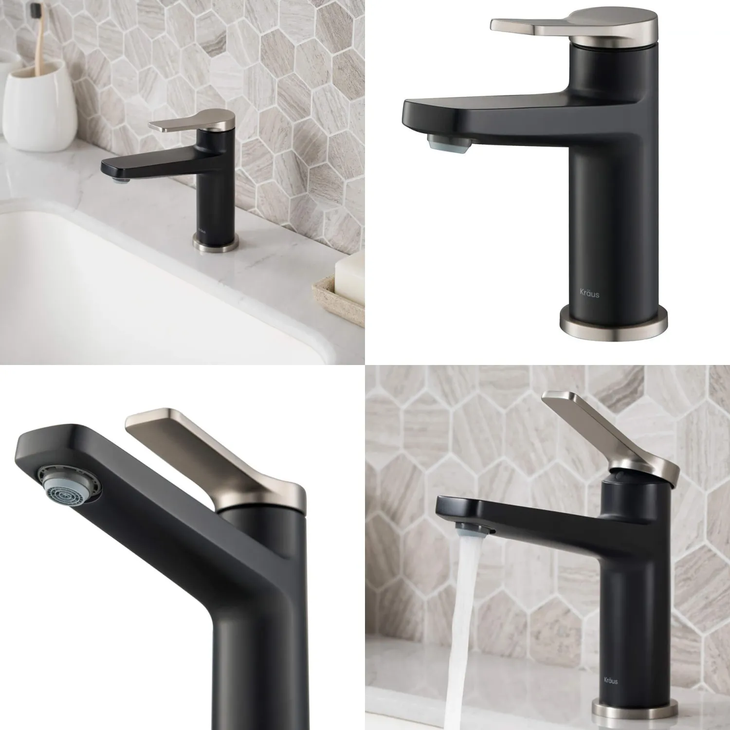Outlet Indy Single Handle Bathroom Faucet with Matching Pop-Up Drain in Spot Free Stainless Steel/Matte Black/Satin Nickel Single Hole