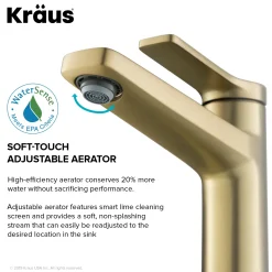 Sale Indy Single Handle Bathroom Faucet in Brushed Gold Single Hole
