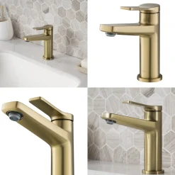 Sale Indy Single Handle Bathroom Faucet in Brushed Gold Single Hole