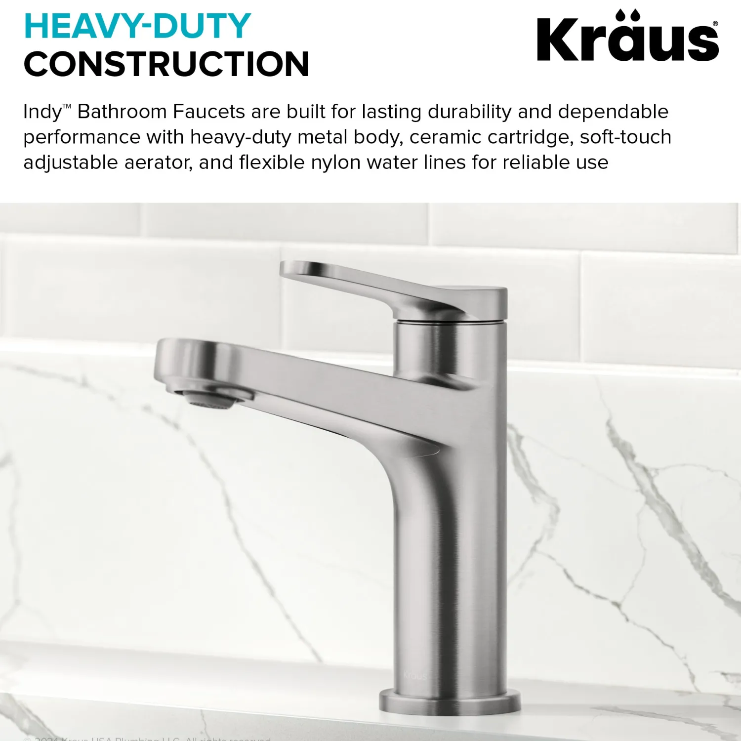 Discount Indy Single Handle Bathroom Faucet in Spot-Free Brushed Nickel Single Hole