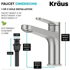 Discount Indy Single Handle Bathroom Faucet in Spot-Free Brushed Nickel Single Hole