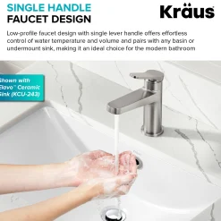 Discount Indy Single Handle Bathroom Faucet in Spot-Free Brushed Nickel Single Hole