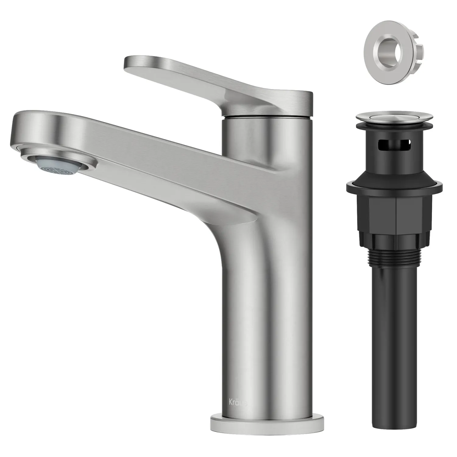 Discount Indy Single Handle Bathroom Faucet in Spot-Free Brushed Nickel Single Hole