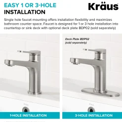 Indy Single Handle Bathroom Faucet in Matte Black with Brushed Brass Single Hole