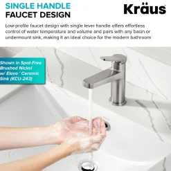 Indy Single Handle Bathroom Faucet in Matte Black with Brushed Brass Single Hole