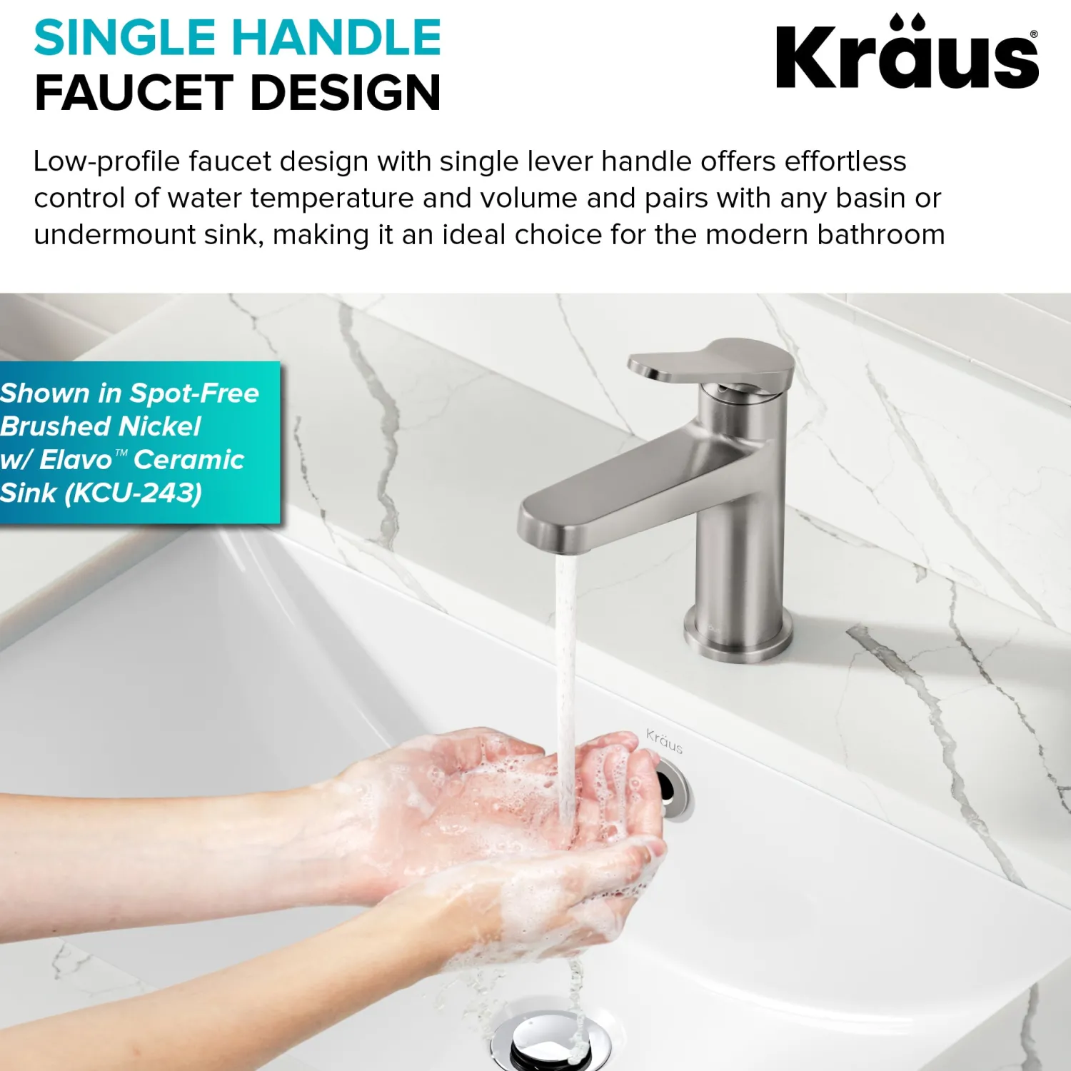 Indy Single Handle Bathroom Faucet in Matte Black with Brushed Brass Single Hole