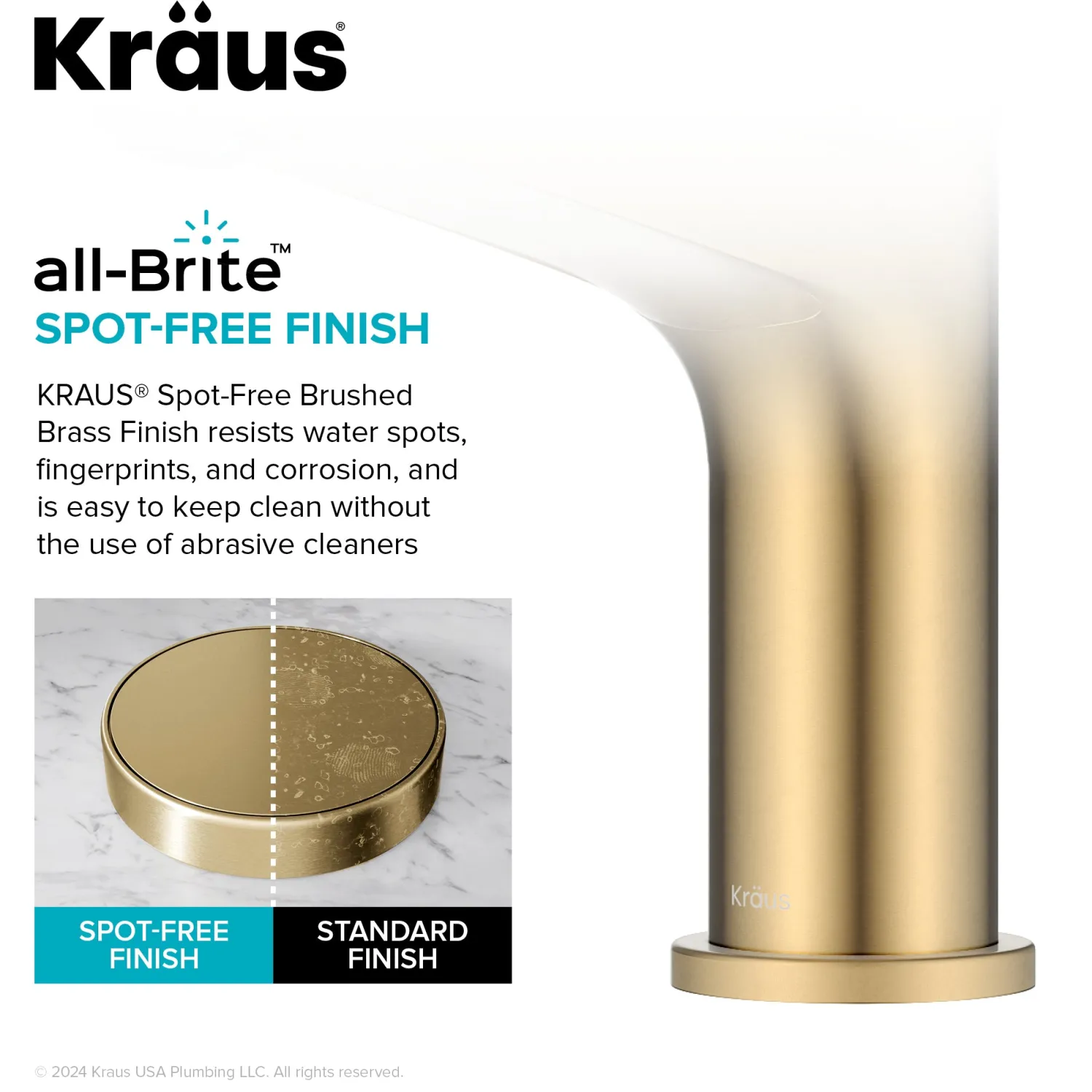 Indy Single Handle Bathroom Faucet in Spot-Free Brushed Brass Single Hole