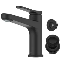 Indy Single Handle Bathroom Faucet in Matte Black Single Hole
