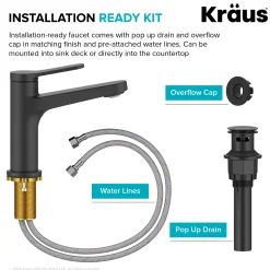 Indy Single Handle Bathroom Faucet in Matte Black Single Hole