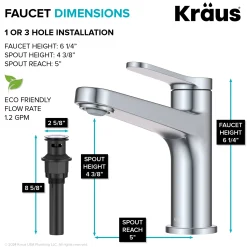 Indy Single Handle Bathroom Faucet in Polished Chrome Single Hole