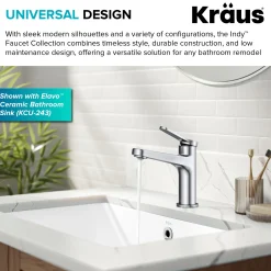 Indy Single Handle Bathroom Faucet in Polished Chrome Single Hole