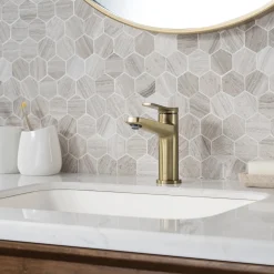 Outlet Indy Single Handle 2-Pack Bathroom Faucet in Brushed Gold Single Hole