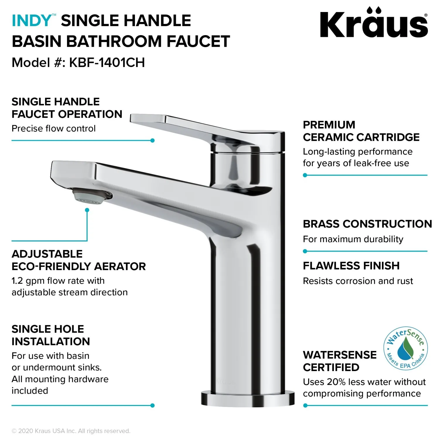 Best Indy Single Handle 2-Pack Bathroom Faucet in Chrome Single Hole