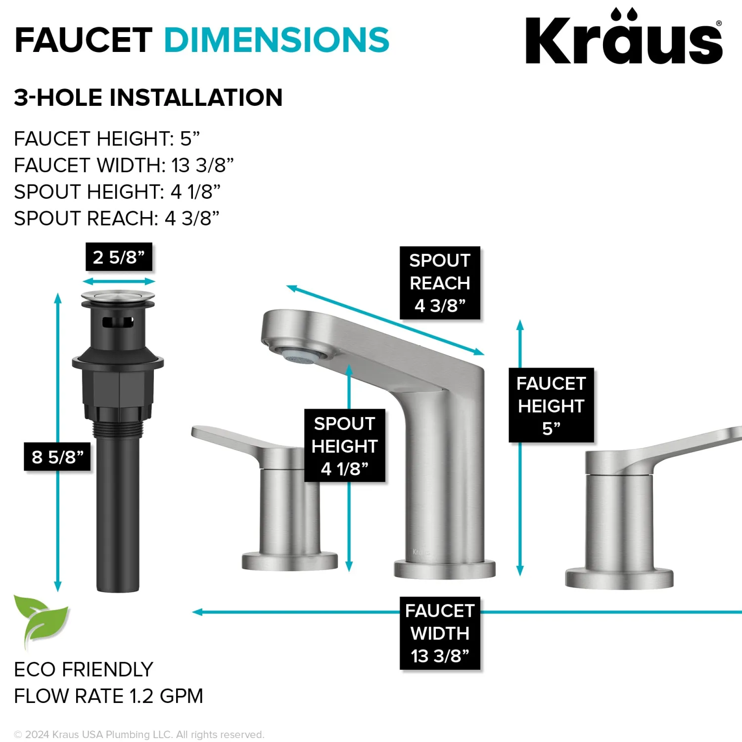 Sale Indy Widespread Bathroom Faucet in Spot-Free Brushed Nickel 8" Widespread
