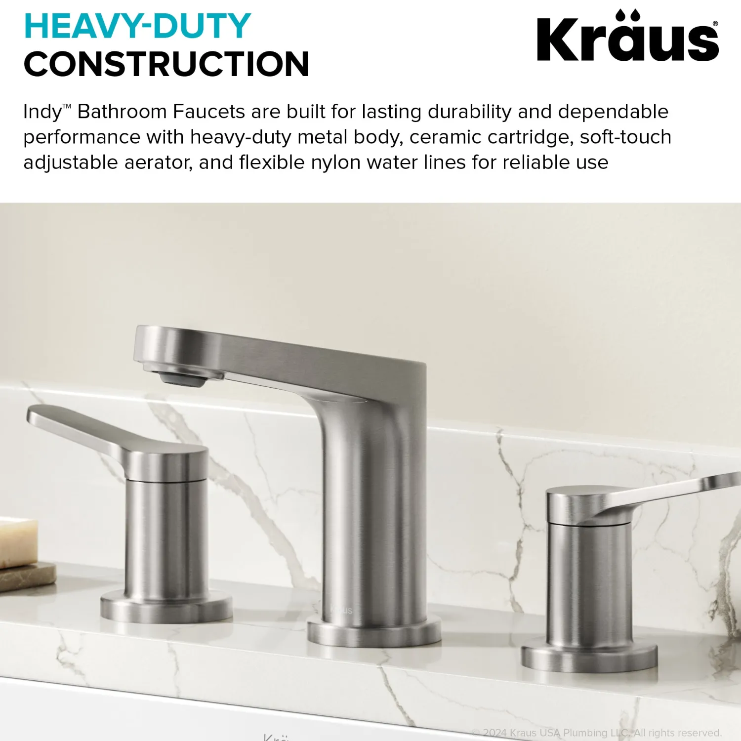 Sale Indy Widespread Bathroom Faucet in Spot-Free Brushed Nickel 8" Widespread