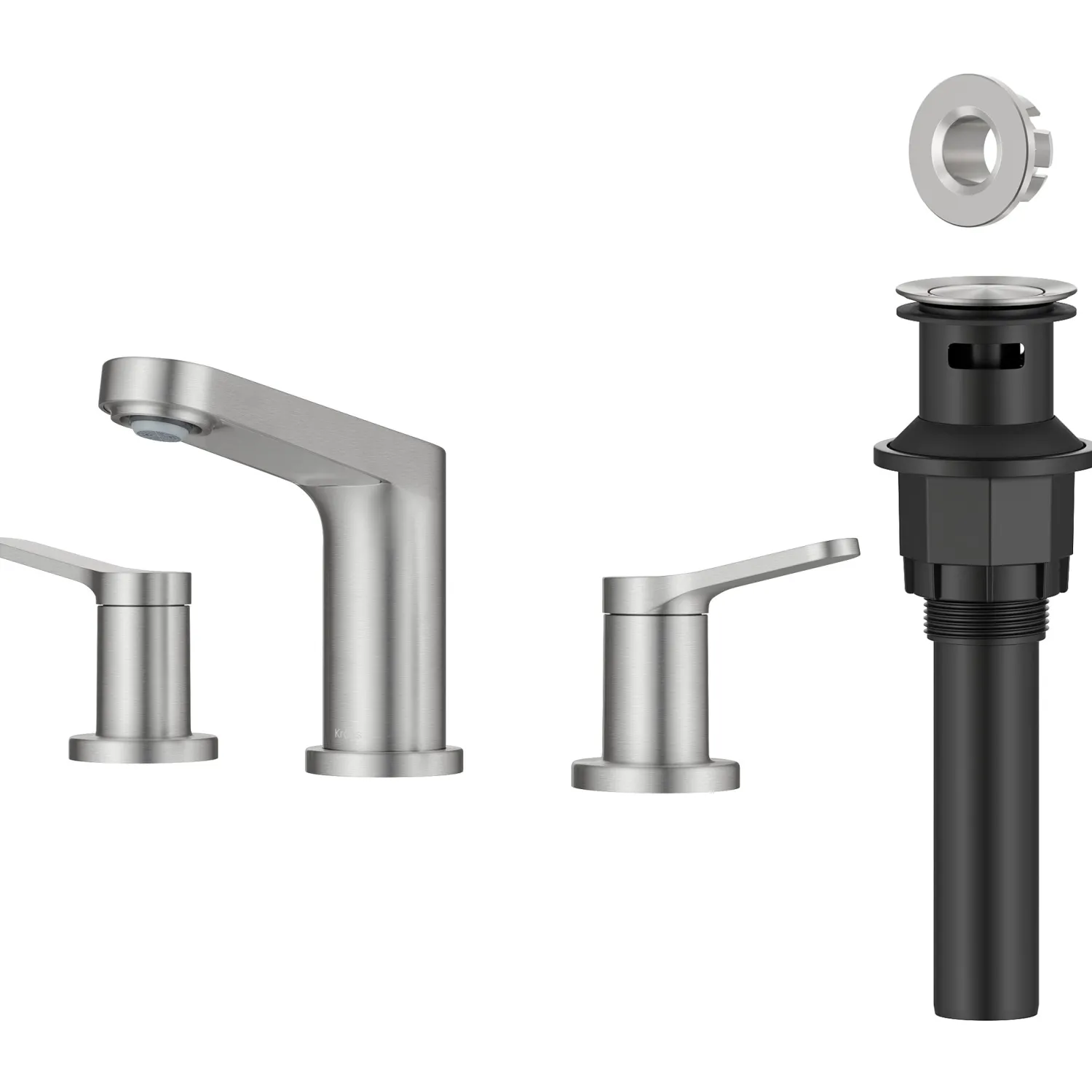 Sale Indy Widespread Bathroom Faucet in Spot-Free Brushed Nickel 8" Widespread