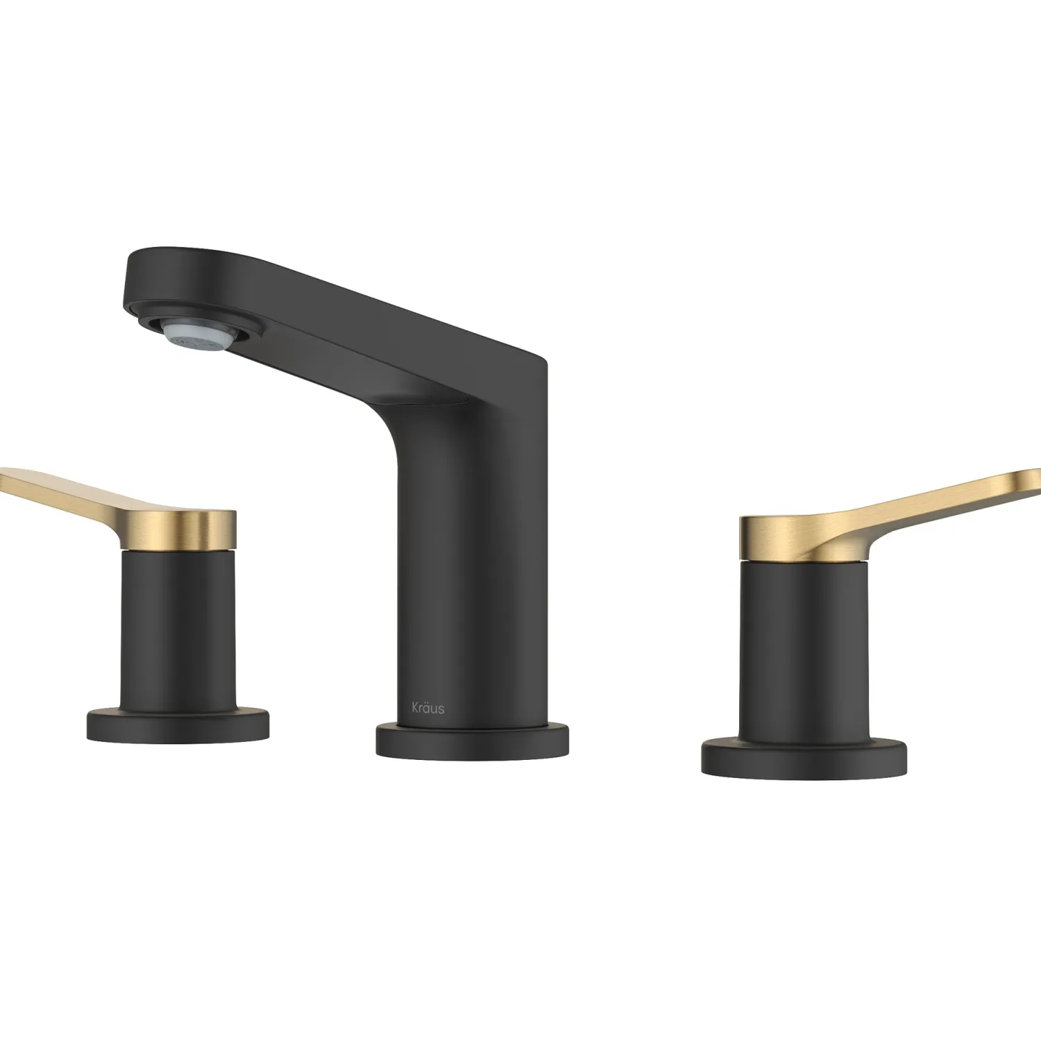 Outlet Indy Widespread Bathroom Faucet in Matte Black with Brushed Brass 8" Widespread