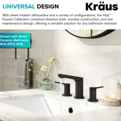 Sale Indy Widespread Bathroom Faucet in Matte Black 8