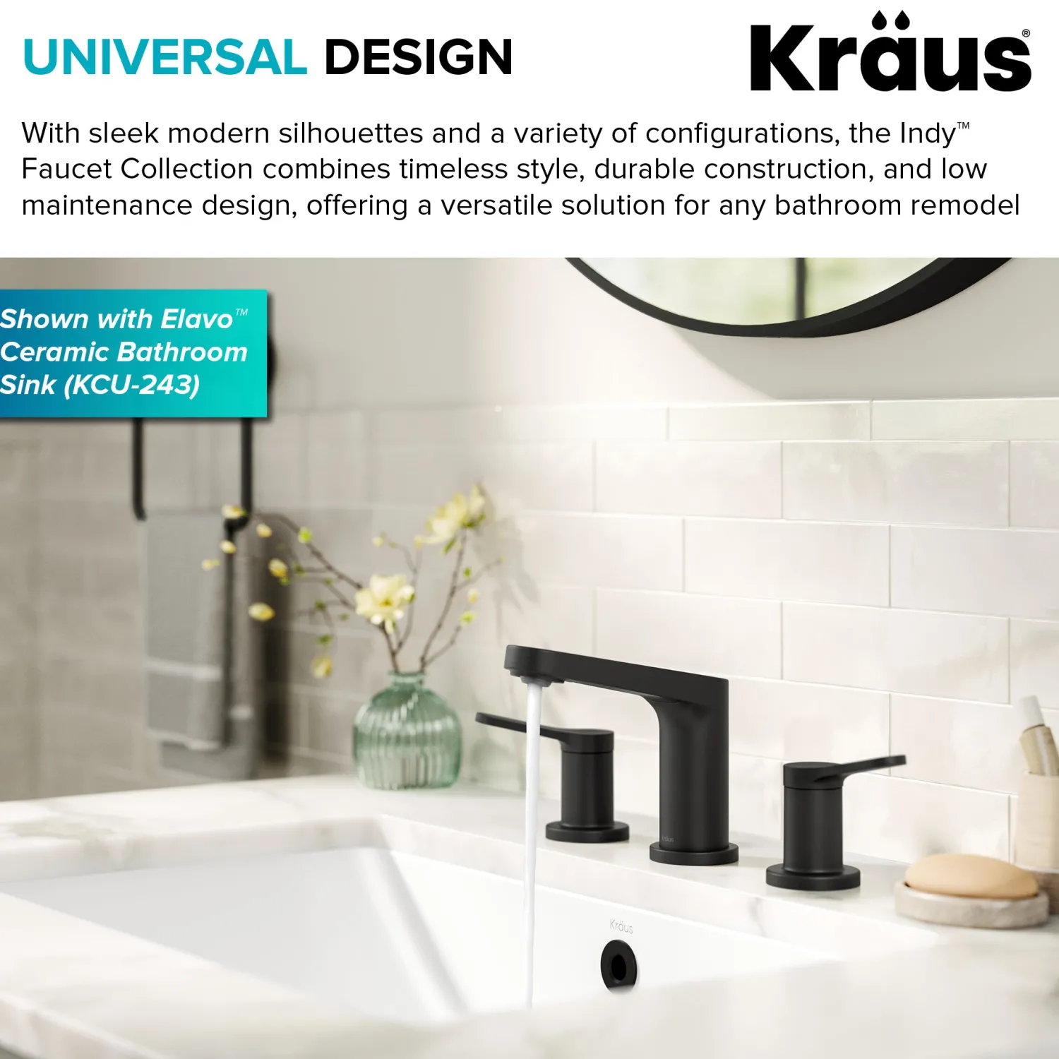 Sale Indy Widespread Bathroom Faucet in Matte Black 8" Widespread