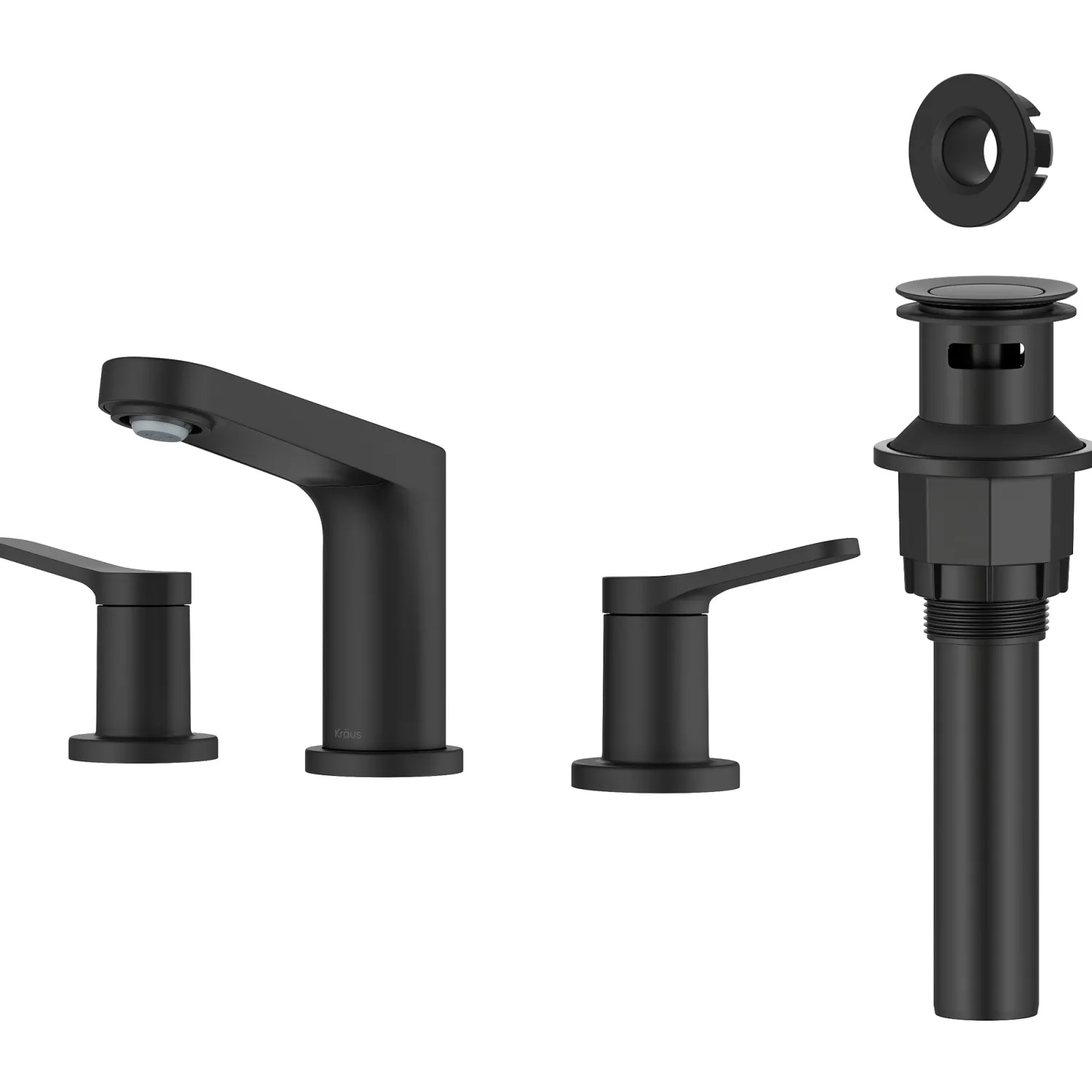 Sale Indy Widespread Bathroom Faucet in Matte Black 8" Widespread