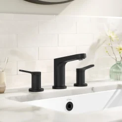 Sale Indy Widespread Bathroom Faucet in Matte Black 8