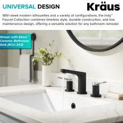 Discount Indy Widespread Bathroom Faucet in Matte Black with Brushed Nickel 8" Widespread