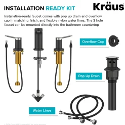 Discount Indy Widespread Bathroom Faucet in Matte Black with Brushed Nickel 8