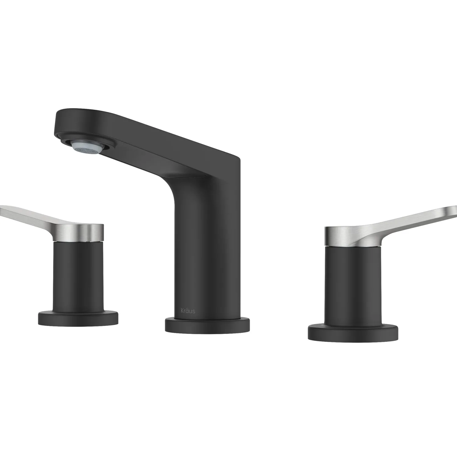 Discount Indy Widespread Bathroom Faucet in Matte Black with Brushed Nickel 8" Widespread