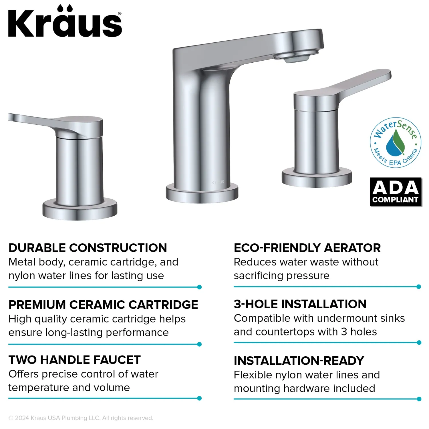 New Indy Widespread Bathroom Faucet in Chrome 8" Widespread