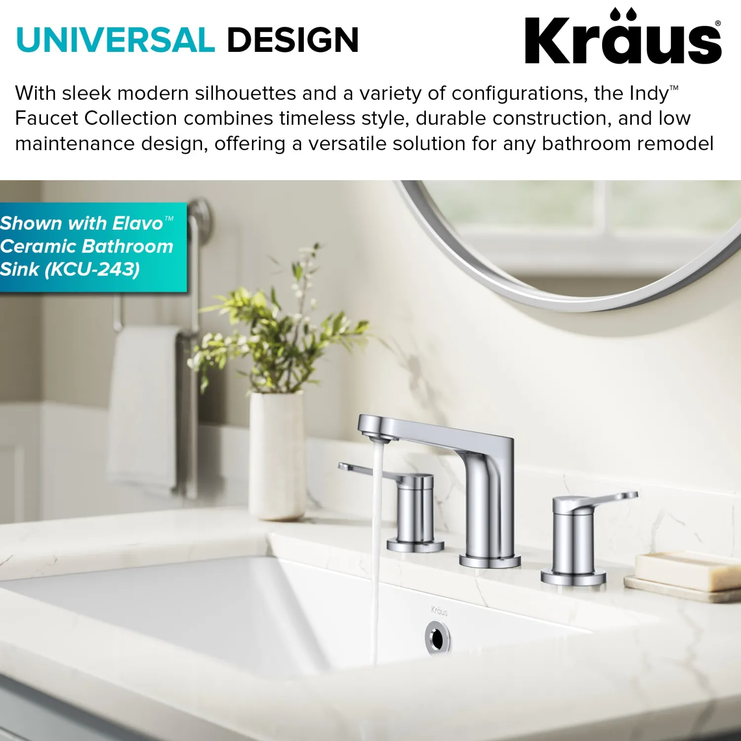 New Indy Widespread Bathroom Faucet in Chrome 8" Widespread