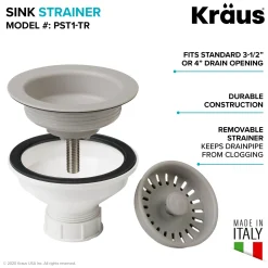 New Kitchen Sink Strainer in Truffle Sink Drains, Disposer Flanges & Air Gaps