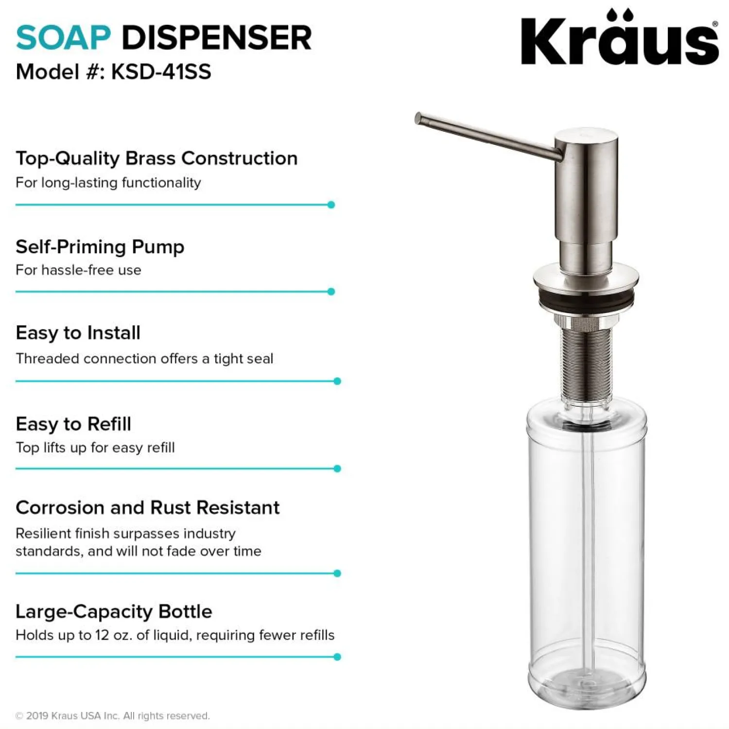 Hot Kitchen Soap Dispenser in Matte Black Soap Dispensers