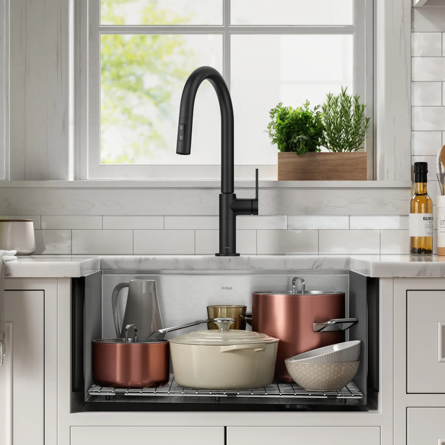 Discount Kore 24" Apron Front Workstation 16 Gauge Stainless Steel Single Bowl Kitchen Sink with Accessories Stainless Steel Sinks|Single Bowl Sinks