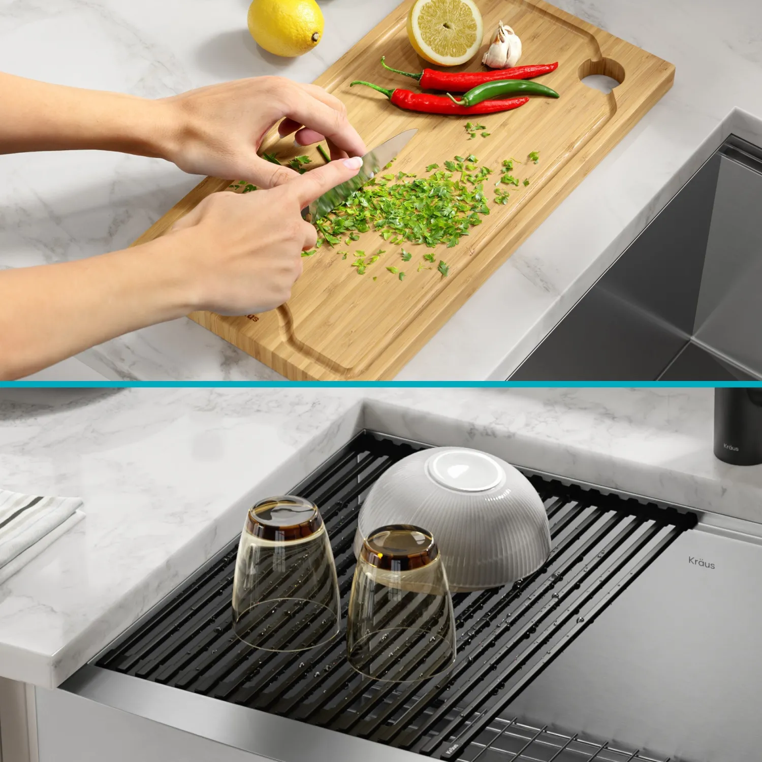 Discount Kore 24" Apron Front Workstation 16 Gauge Stainless Steel Single Bowl Kitchen Sink with Accessories Stainless Steel Sinks|Single Bowl Sinks