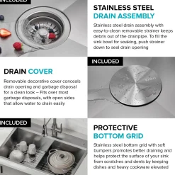 Outlet Kore 30" Double Bowl Drop-In Workstation 16 Gauge Stainless Steel Kitchen Sink with Accessories Stainless Steel Sinks|Double Bowl Sinks