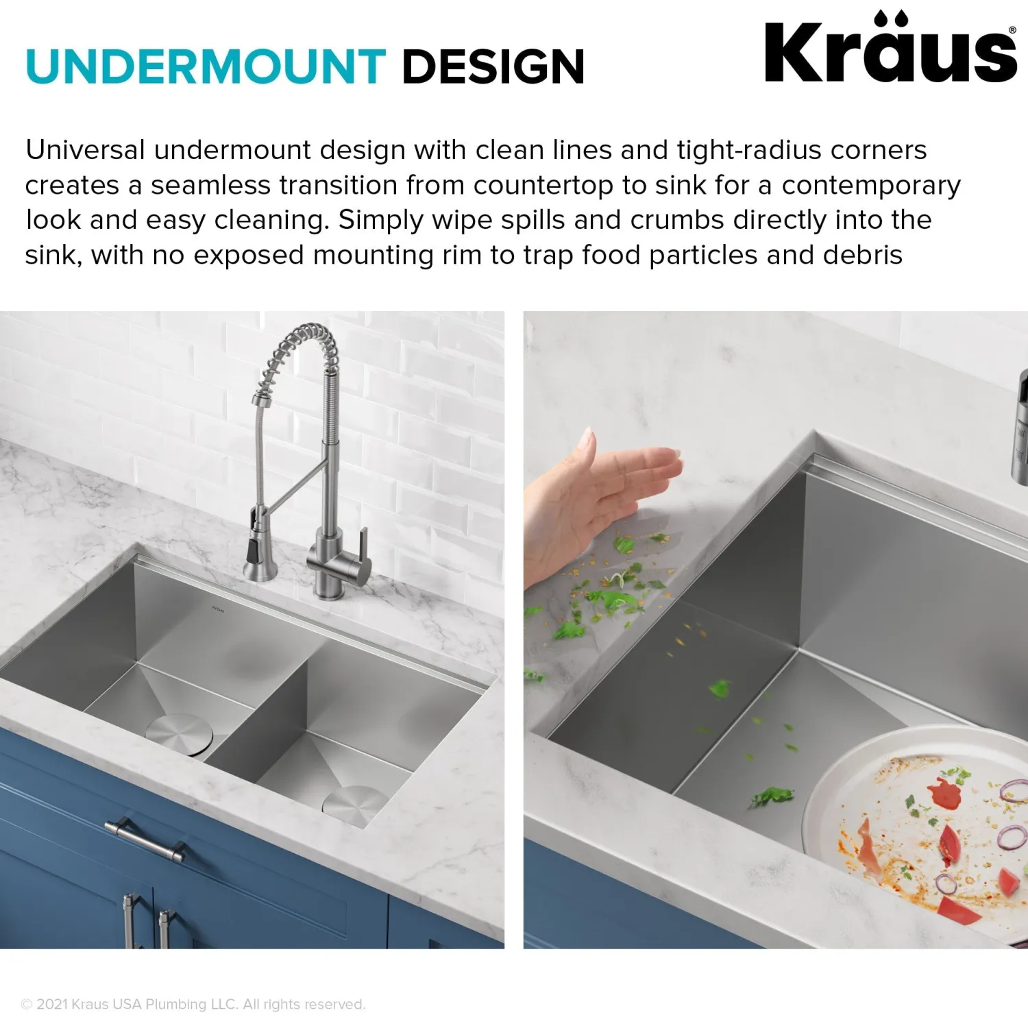 Kore 30" Double Bowl Undermount Workstation 16 Gauge Stainless Steel Kitchen Sink with Accessories Stainless Steel Sinks|Undermount Sinks