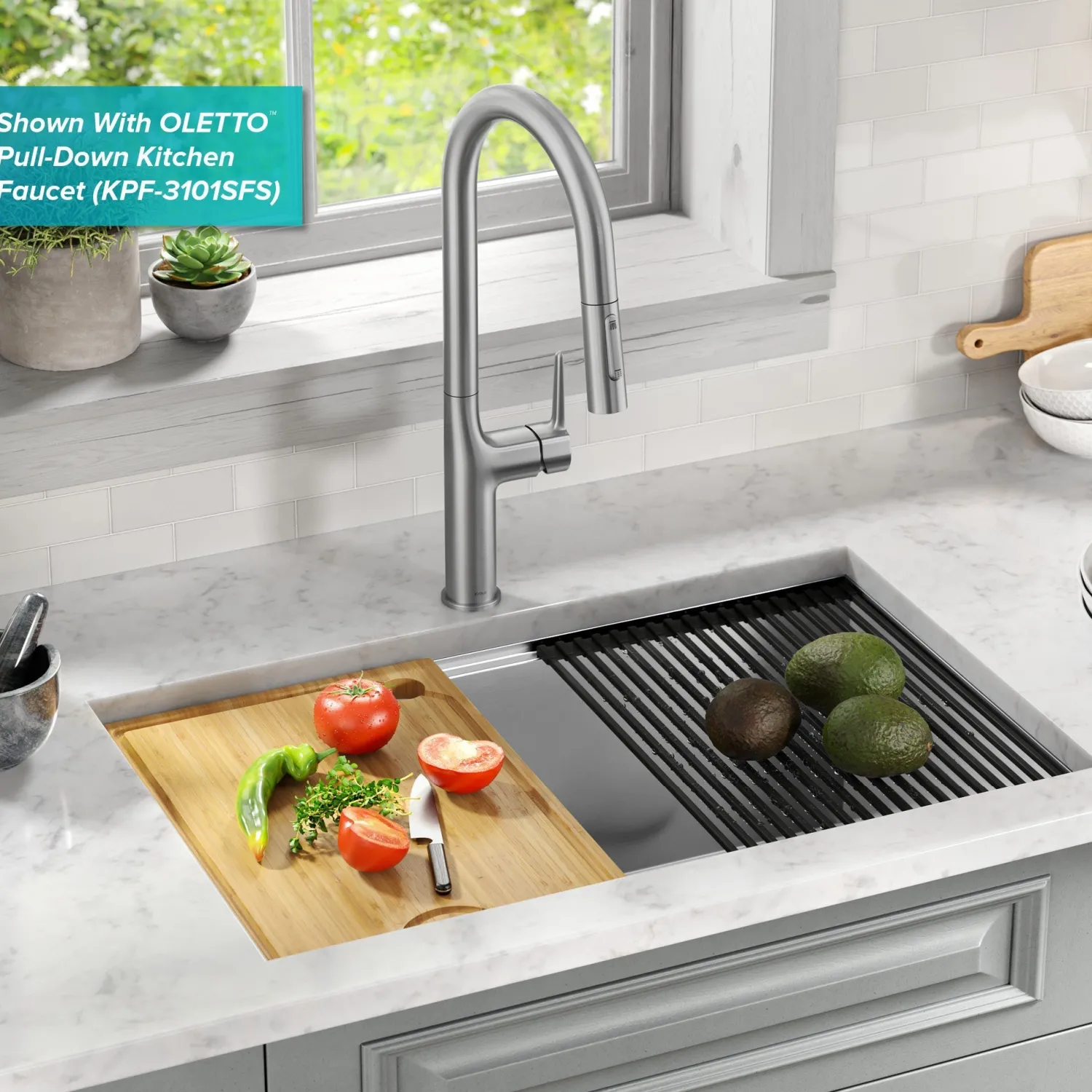 Kore 30" Double Bowl Undermount Workstation 16 Gauge Stainless Steel Kitchen Sink with Accessories Stainless Steel Sinks|Undermount Sinks